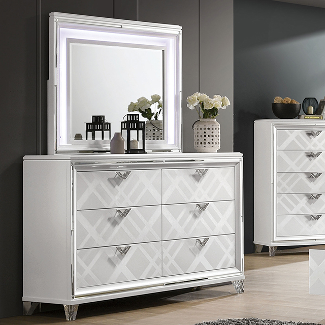 Furniture Of America Emmeline Contemporary White Dresser Model FOA7147WH-D