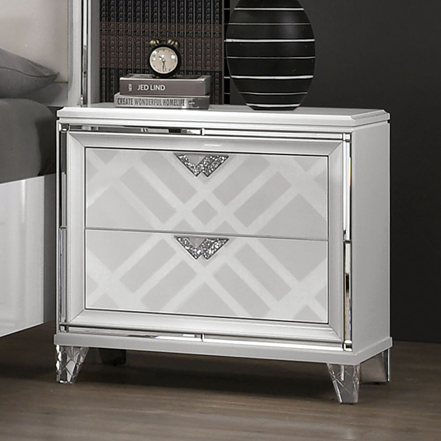 Furniture Of America Emmeline Contemporary White Night Stand Model FOA7147WH-N