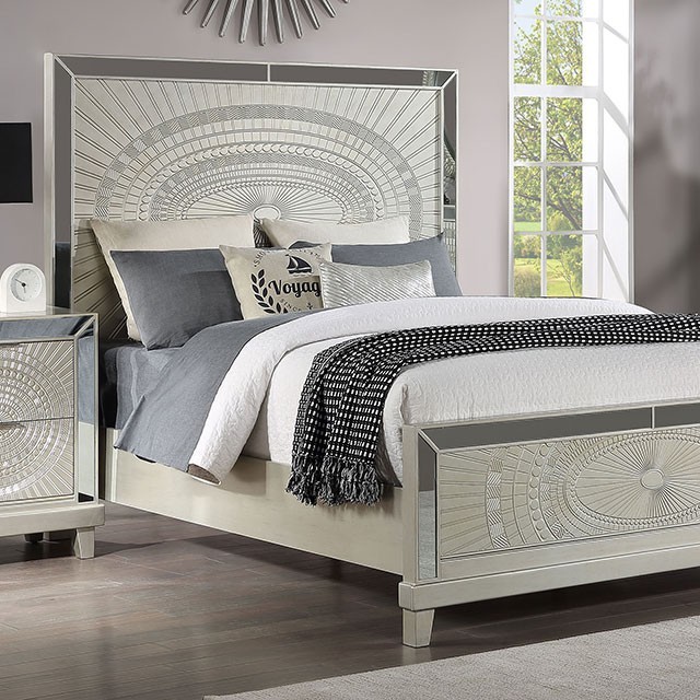 Furniture Of America Valletta Glam Champagne Bed Model FOA7157-Queen Bed