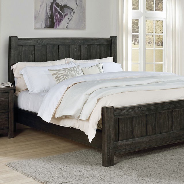 Furniture Of America Regensburg Rustic Dark Gray Bed Model FOA7169-Queen Bed