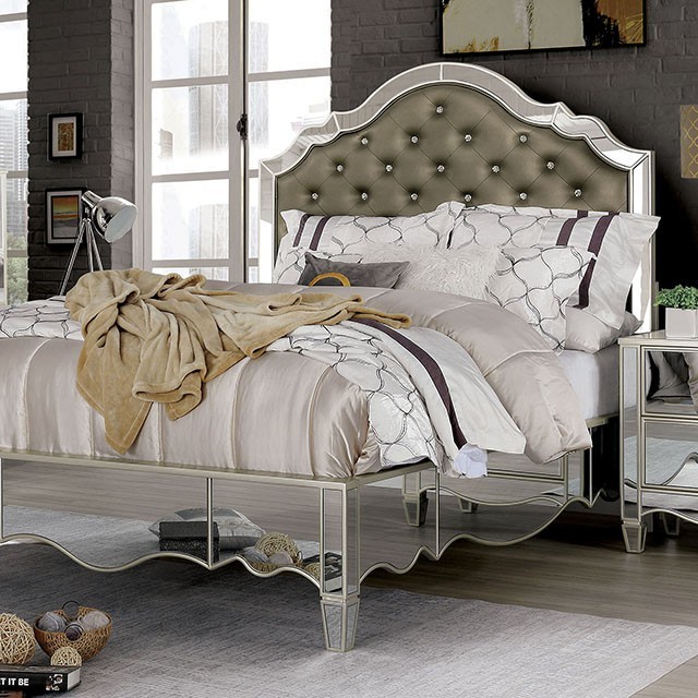Furniture Of America Eliora Glam Silver Bed Model FOA7890-Queen Bed