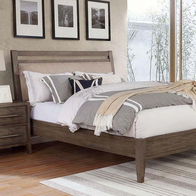 Furniture Of America Tawana Transitional Warm Gray/Beige Bed Model FOA7918-Queen Bed