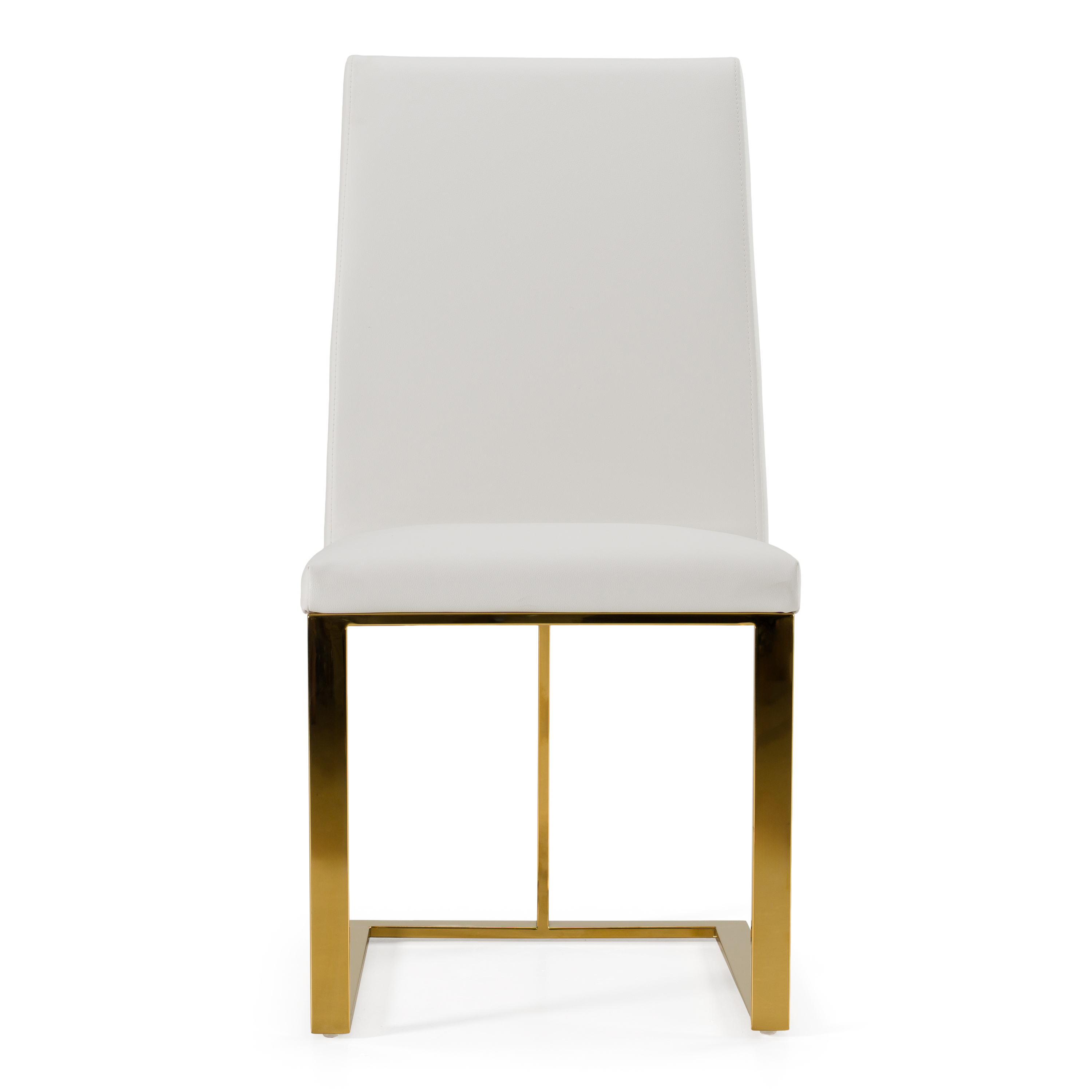 LA Furniture Frankie Contemporary White & Gold Dining Chair VGGAGA-6917CH-WHT Contemporary Style by Vig Furnitrue Number 77761 Catch Home Goods