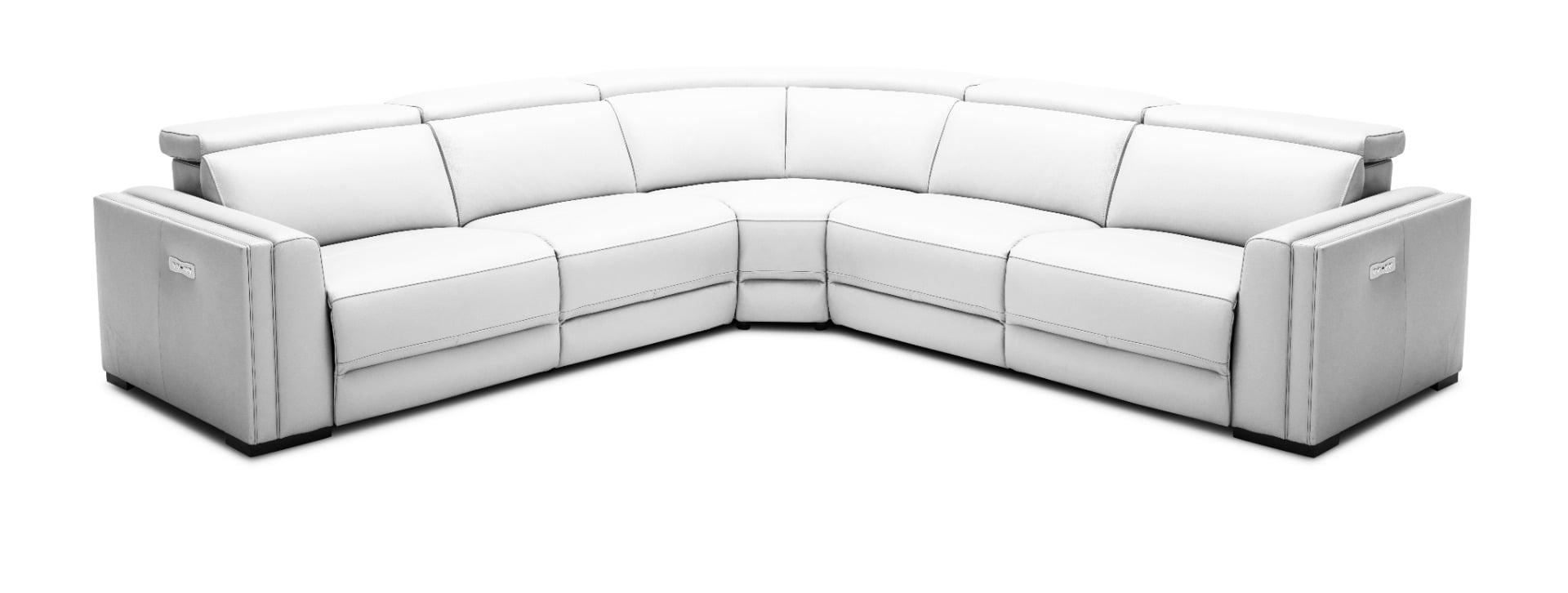 LA Furniture Frazier Modern White Leather Sectional Sofa with 3 Recliners VGKM-KM268H-W-SECT Contemporary Style by Vig Furnitrue Number 80074A|80074B Catch Home Goods