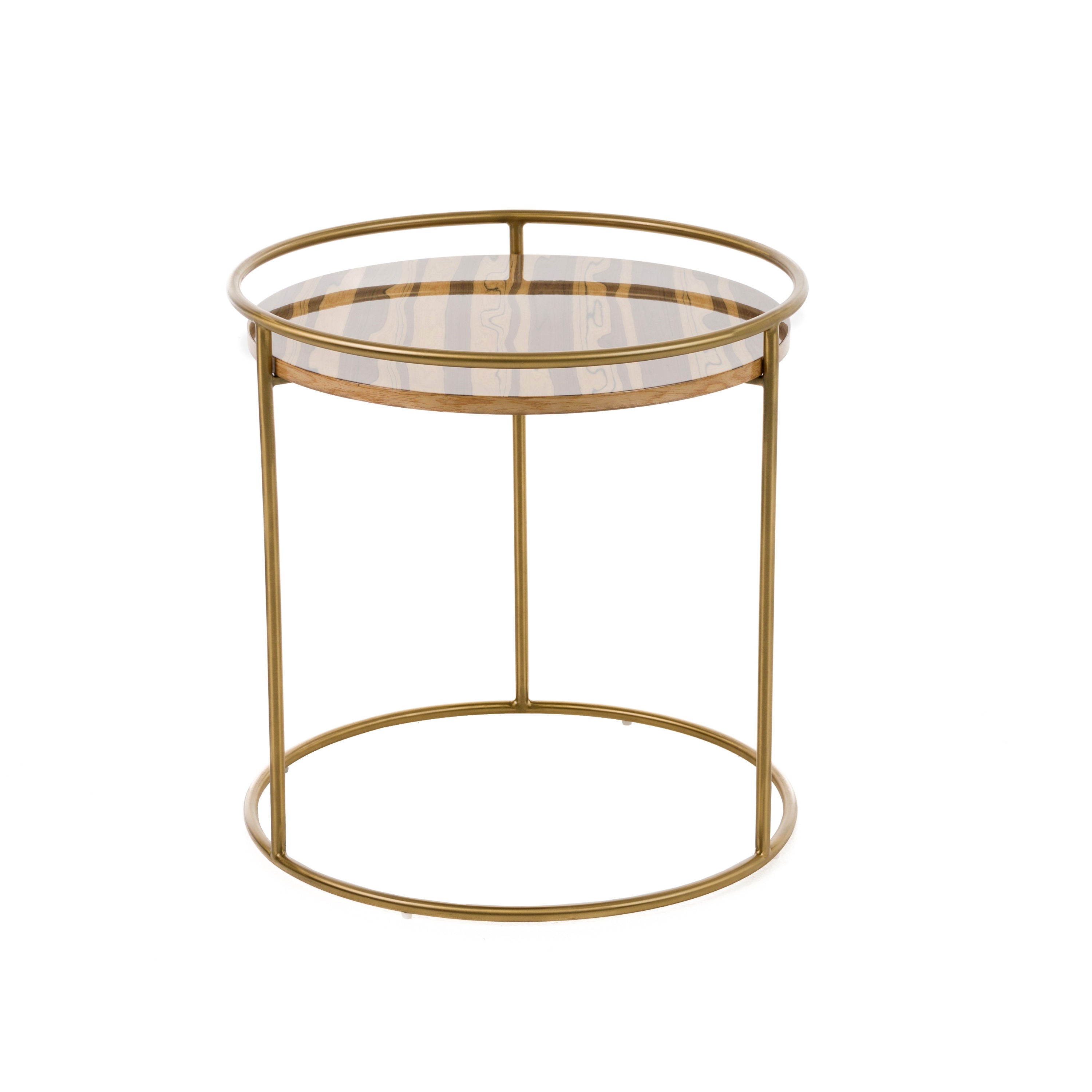 LA Furniture Gilcrest Glam Brown and Gold Marble End Table VGODLZ-199E Contemporary Style by Vig Furnitrue Number 76893 Catch Home Goods