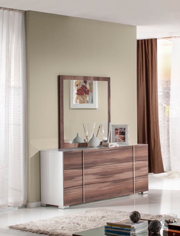 LA Furniture Giovanna Italian Mid-Century Cherry Mirror VGACGIOVANNA-MIR Contemporary Style by Vig Furnitrue Number 71967 Catch Home Goods