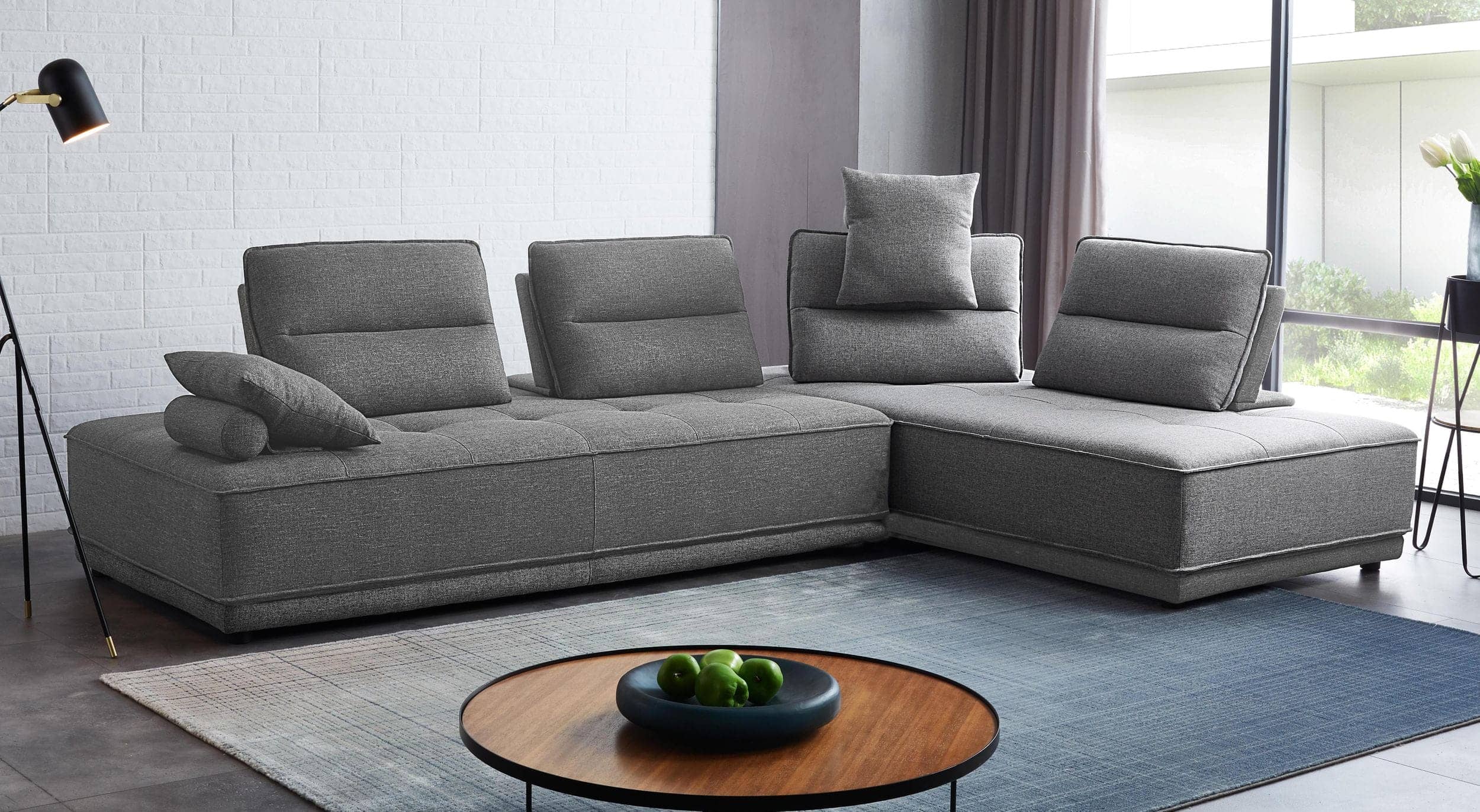 LA Furniture Glendale Modern Grey Fabric Modular Sectional Sofa VGMBMB-1907-GRY Contemporary Style by Vig Furnitrue Number 77887 Catch Home Goods