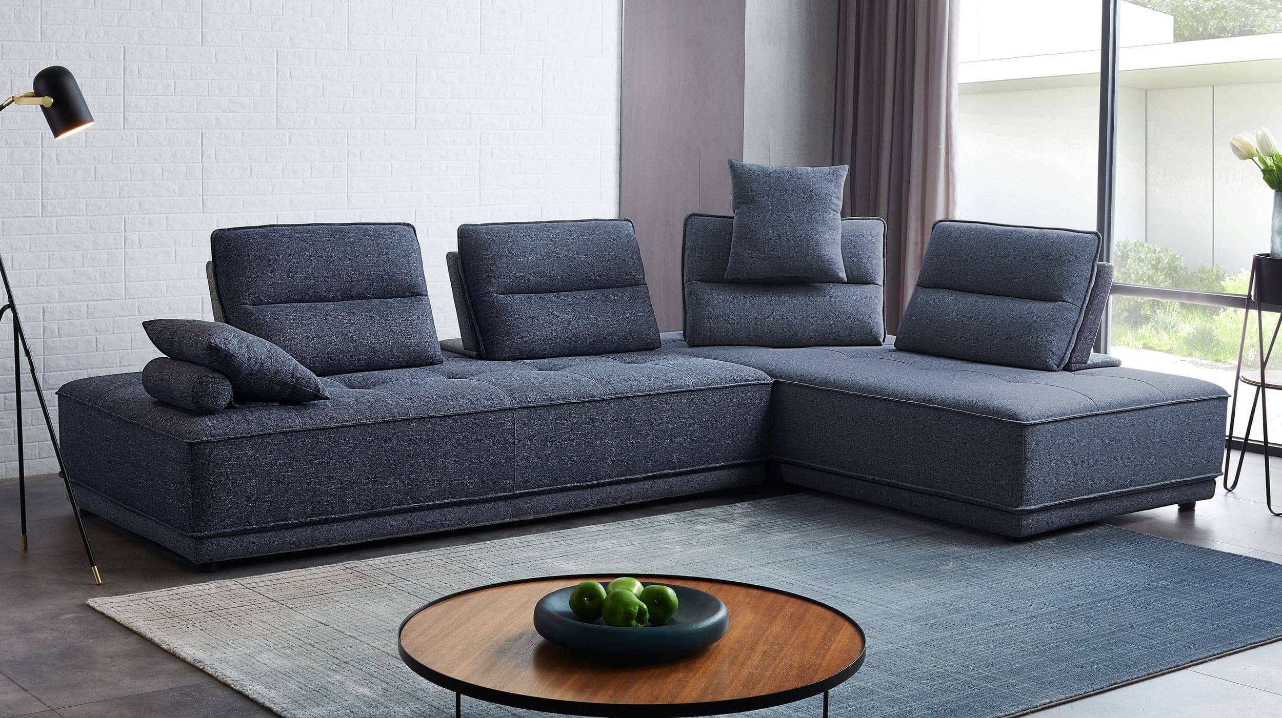 LA Furniture Glendale Modern Blue Fabric Modular Sectional Sofa VGMBMB-1907-BLU Contemporary Style by Vig Furnitrue Number 77888 Catch Home Goods