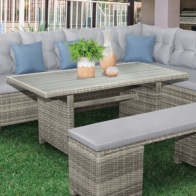 Furniture Of America Malia Contemporary Gray Patio Dining Table Model GM-1001