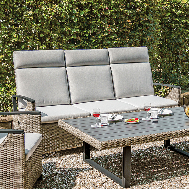 Furniture Of America Antigua Contemporary Gun Metal/Brown/Gray Sofa Model GM-1004