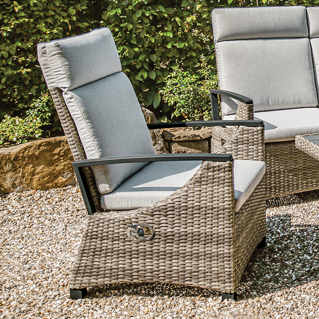 Furniture Of America Antigua Contemporary Gun Metal/Brown/Gray Arm Chair Model GM-1005