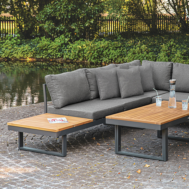 Furniture Of America San Jose Contemporary Gun Metal/Natural/Gray Modular Sectional Model GM-1007-SECTIONAL