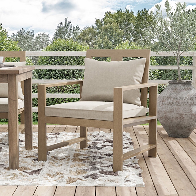 Furniture Of America Bordeaux Contemporary Natural/Beige Arm Chair (2/Ctn) Model GM-2019-2PK