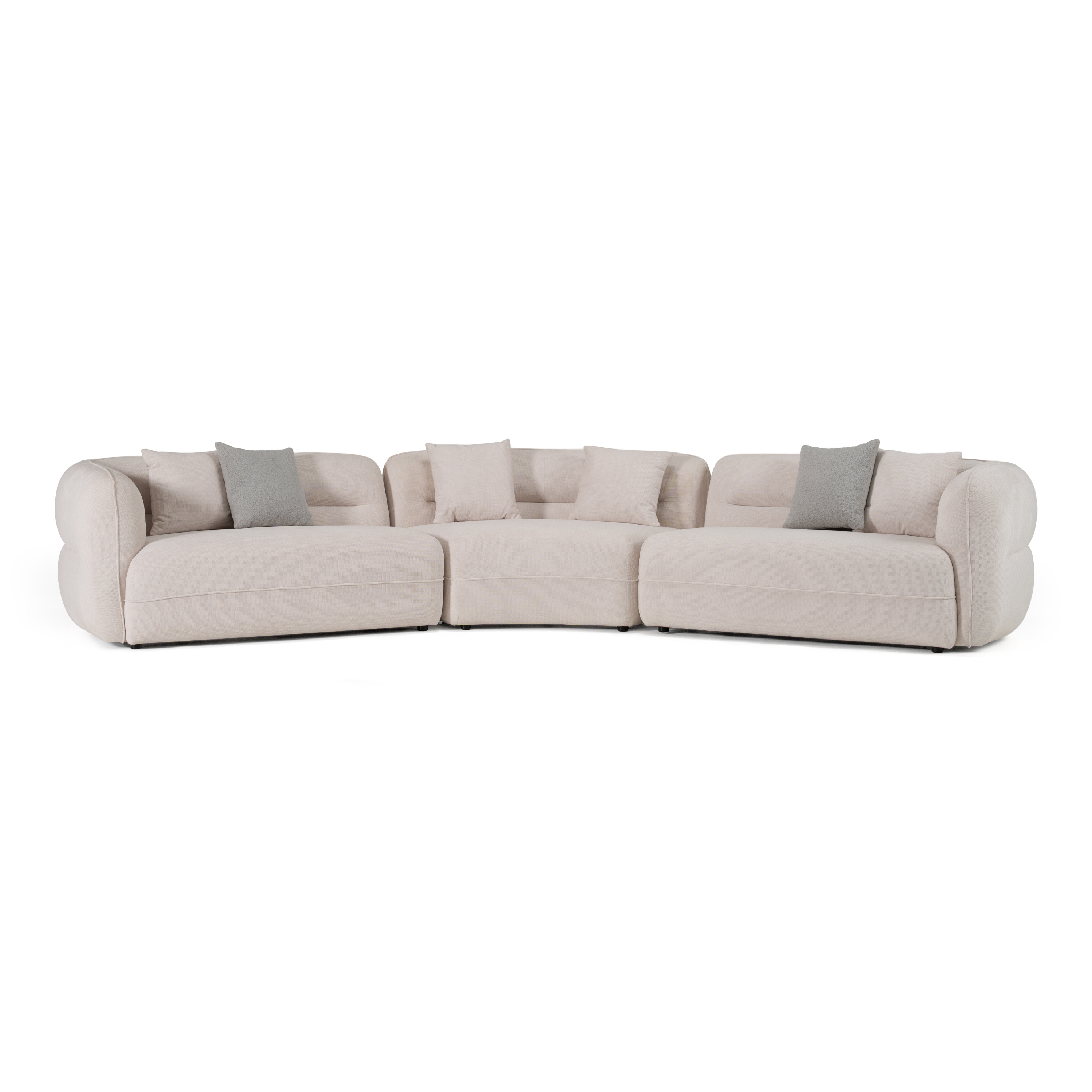 LA Furniture Nomad Modern Off-White Fabric Curved Sectional Sofa VGAH-FL12-OFF Contemporary Style by Vig Furnitrue Number 82127 Catch Home Goods