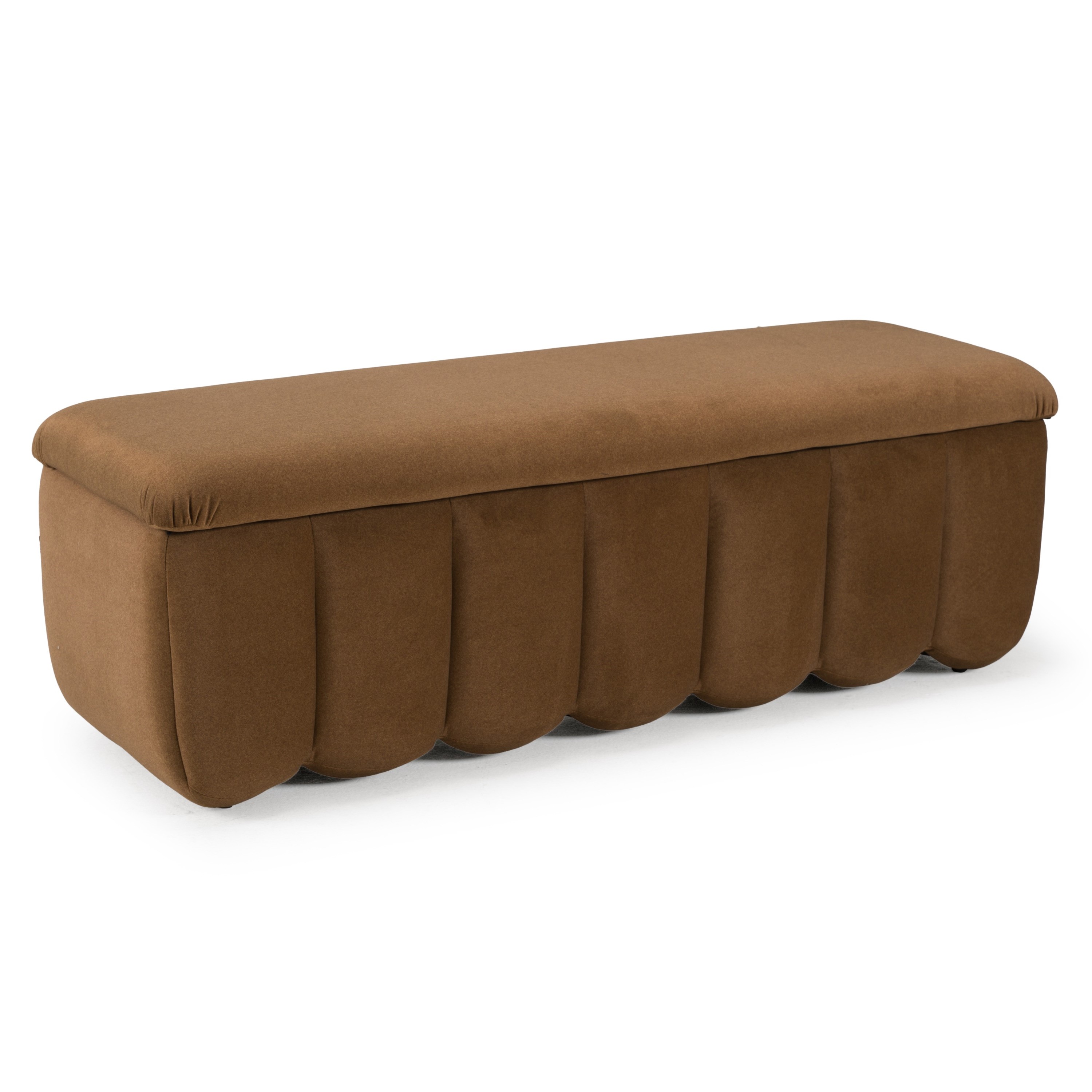 LA Furniture Harris Modern Brown Fabric Bench with Storage VGKK-KF.D2027-BRN Contemporary Style by Vig Furnitrue Number 82820 Catch Home Goods