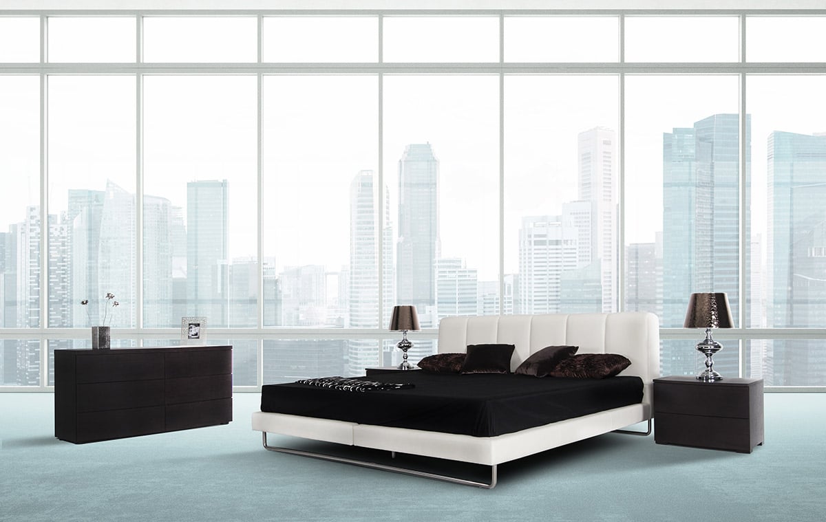 LA Furniture Eastern King Heather Modern White Bedroom Bed VGKKB-259-WHT-EK Contemporary Style by Vig Furnitrue Number 15120 Catch Home Goods