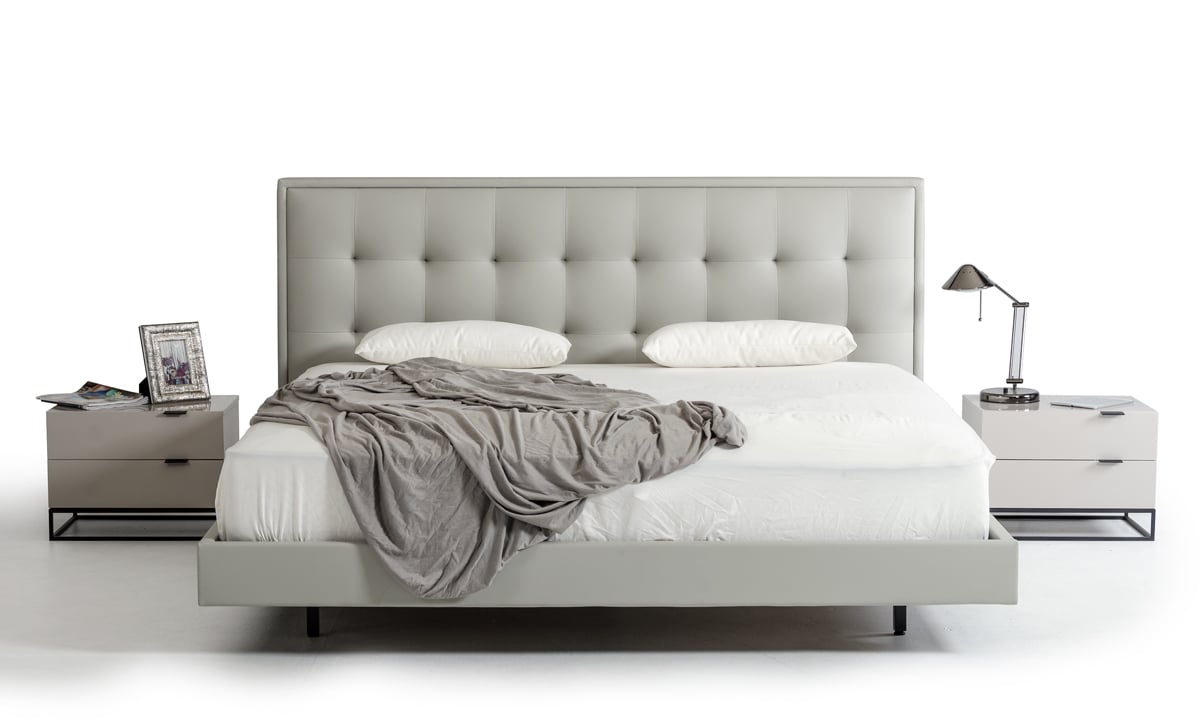 LA Furniture Eastern King Hera Modern Grey Leatherette Bed VGCNHERA-BED-EK Contemporary Style by Vig Furnitrue Number 17639 Catch Home Goods