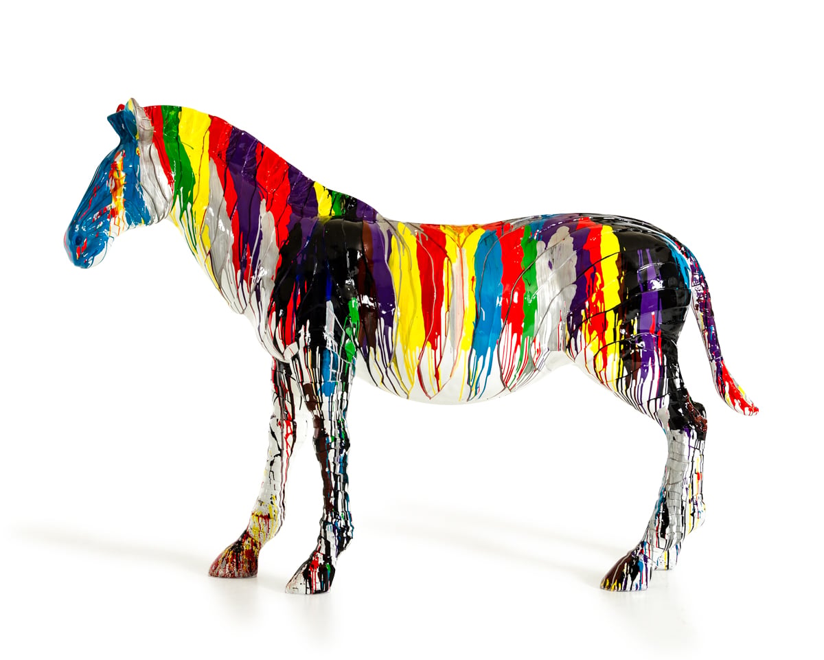 LA Furniture Large Rainbow Zebra Sculpture VGTHTH-171 Contemporary Style by Vig Furnitrue Number 71061 Catch Home Goods
