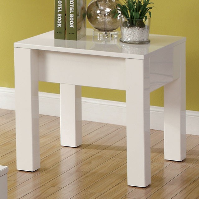 Furniture Of America Lonia Contemporary White End Table Model CM4037WH-E