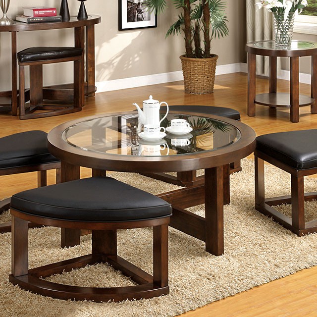 Furniture Of America Crystal Cove Transitional Dark Walnut Coffee Table Model CM4321C-CHAIR