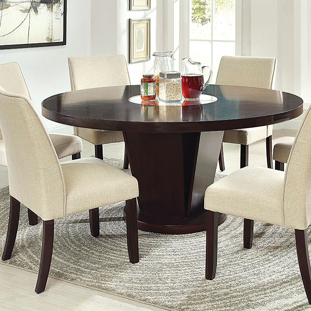 Furniture Of America Cimma Contemporary Espresso Round Dining Table Model CM3556T-TABLE