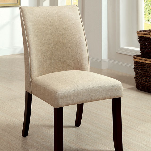 Furniture Of America Cimma Contemporary Espresso/Ivory Side Chair (2/Box) Model CM3556SC-2PK
