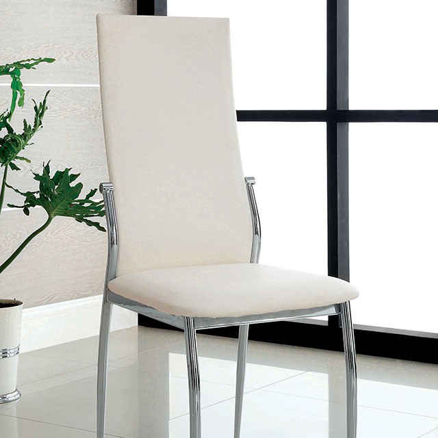 Furniture Of America Kalawao Contemporary White Side Chair (2/Box) Model CM8310WH-SC-2PK