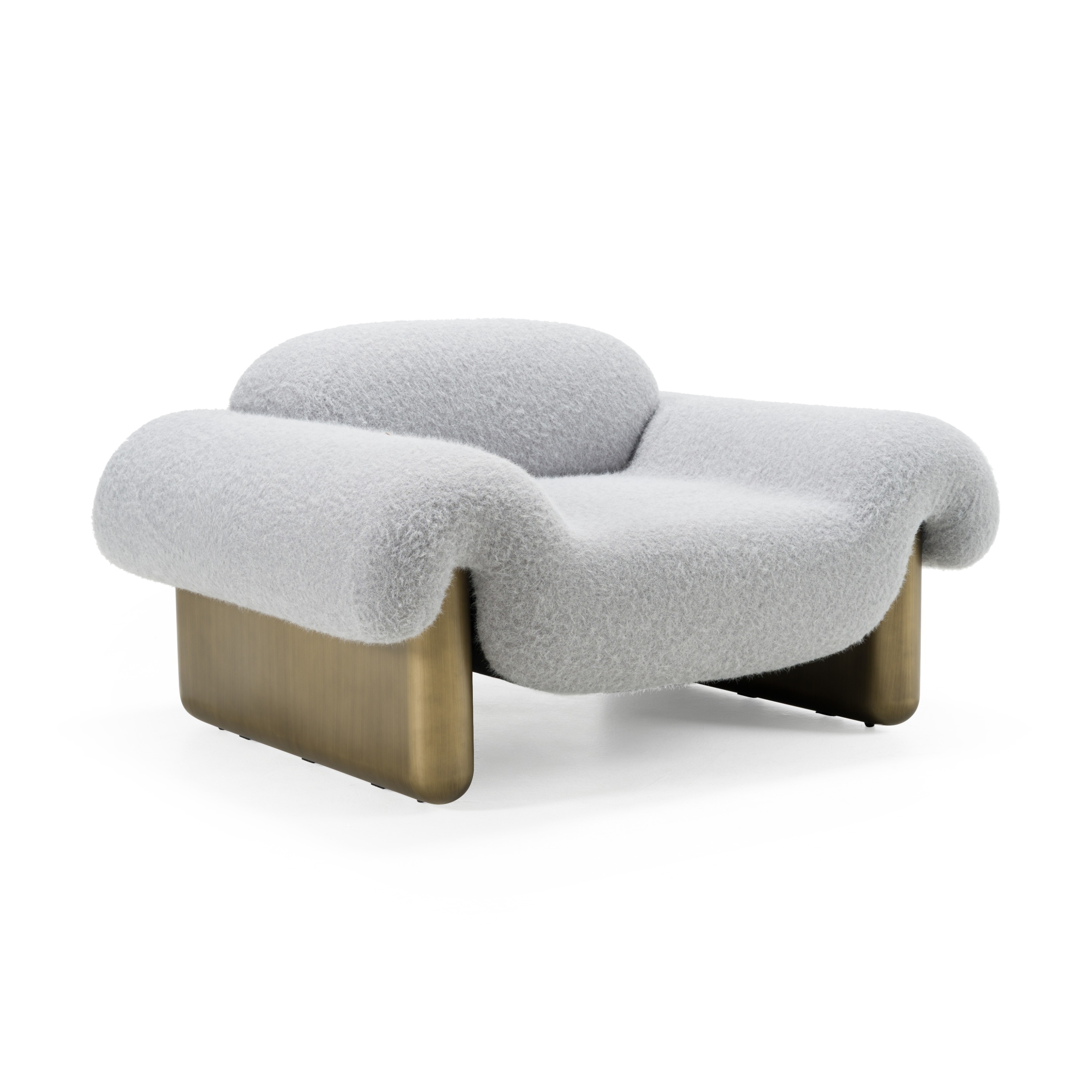 LA Furniture Imagine Contemporary Grey Fabric + Antique Brass Accent Chair VGFA-CE2014 Contemporary Style by Vig Furnitrue Number 83082 Catch Home Goods