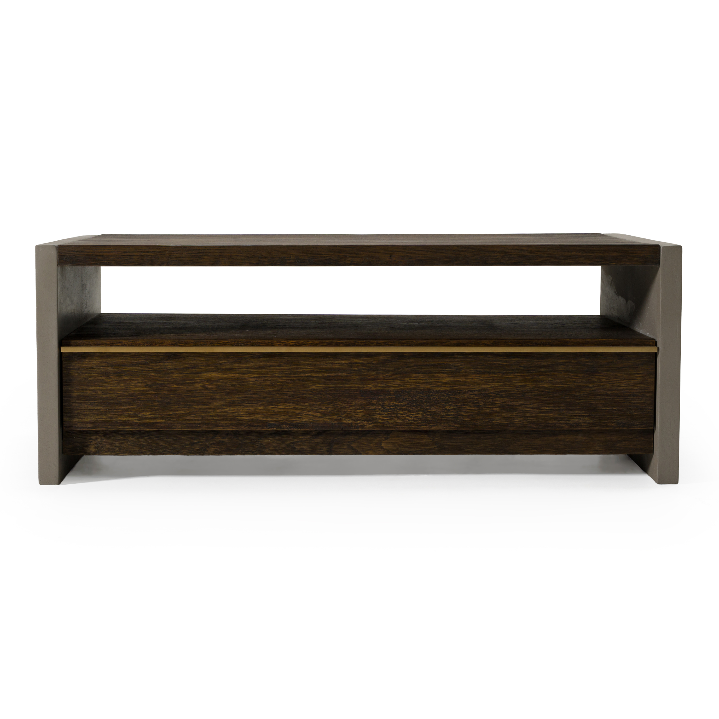 LA Furniture June Modern Dark Grey Concrete & Walnut Coffee Table VGGR639081-WAL-CT Contemporary Style by Vig Furnitrue Number 78559 Catch Home Goods