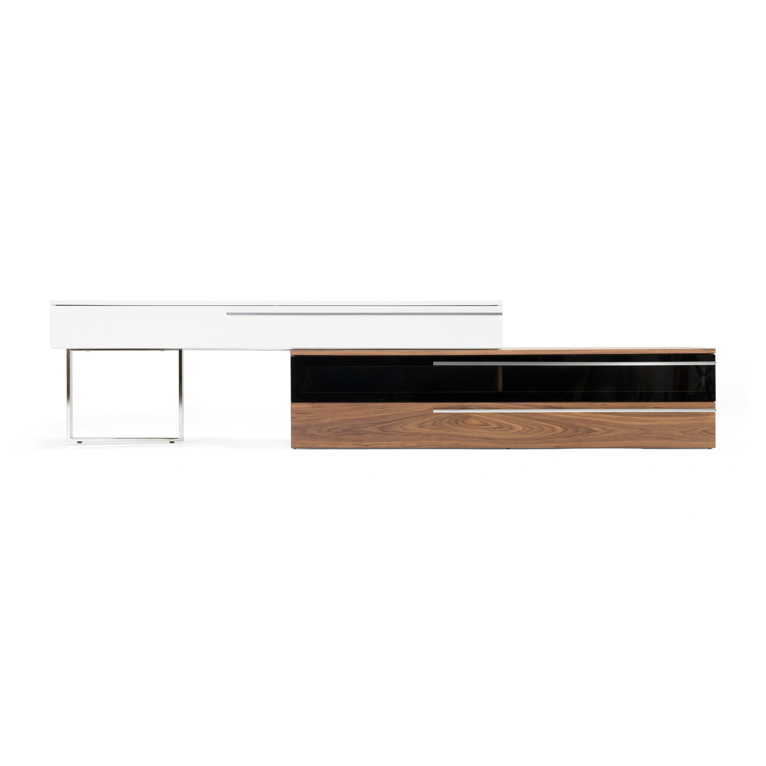 LA Furniture Karlstad Modern White + Walnut TV Stand VGBB-MF1901TV Contemporary Style by Vig Furnitrue Number 83176 Catch Home Goods