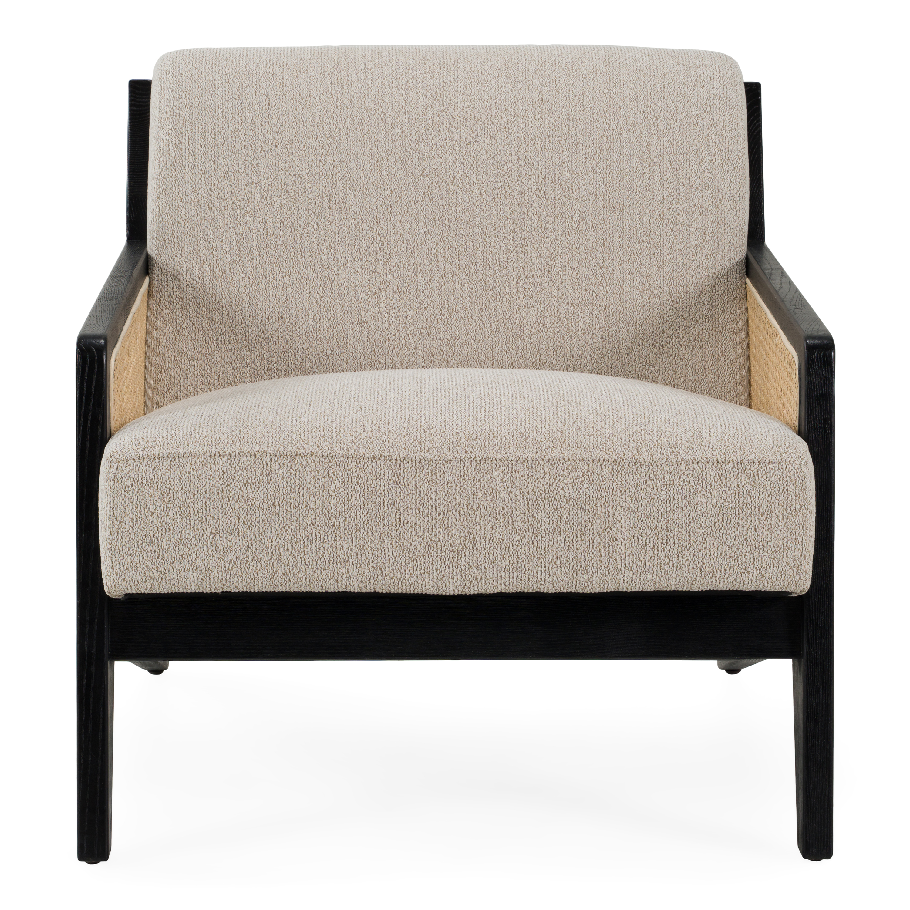 LA Furniture Kratz Modern Beige Fabric + Rattan + Black Walnut Accent Chair VGRH-RHT-825027-BGE Contemporary Style by Vig Furnitrue Number 83487 Catch Home Goods