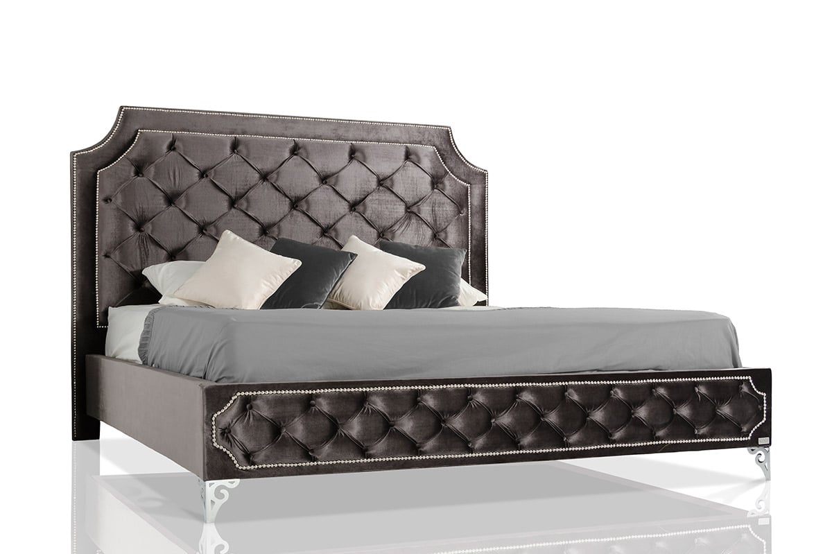 LA Furniture California King Leilah Transitional Tufted Fabric Bed VGKNLEILAH-GREY-CK Contemporary Style by Vig Furnitrue Number 15778 Catch Home Goods