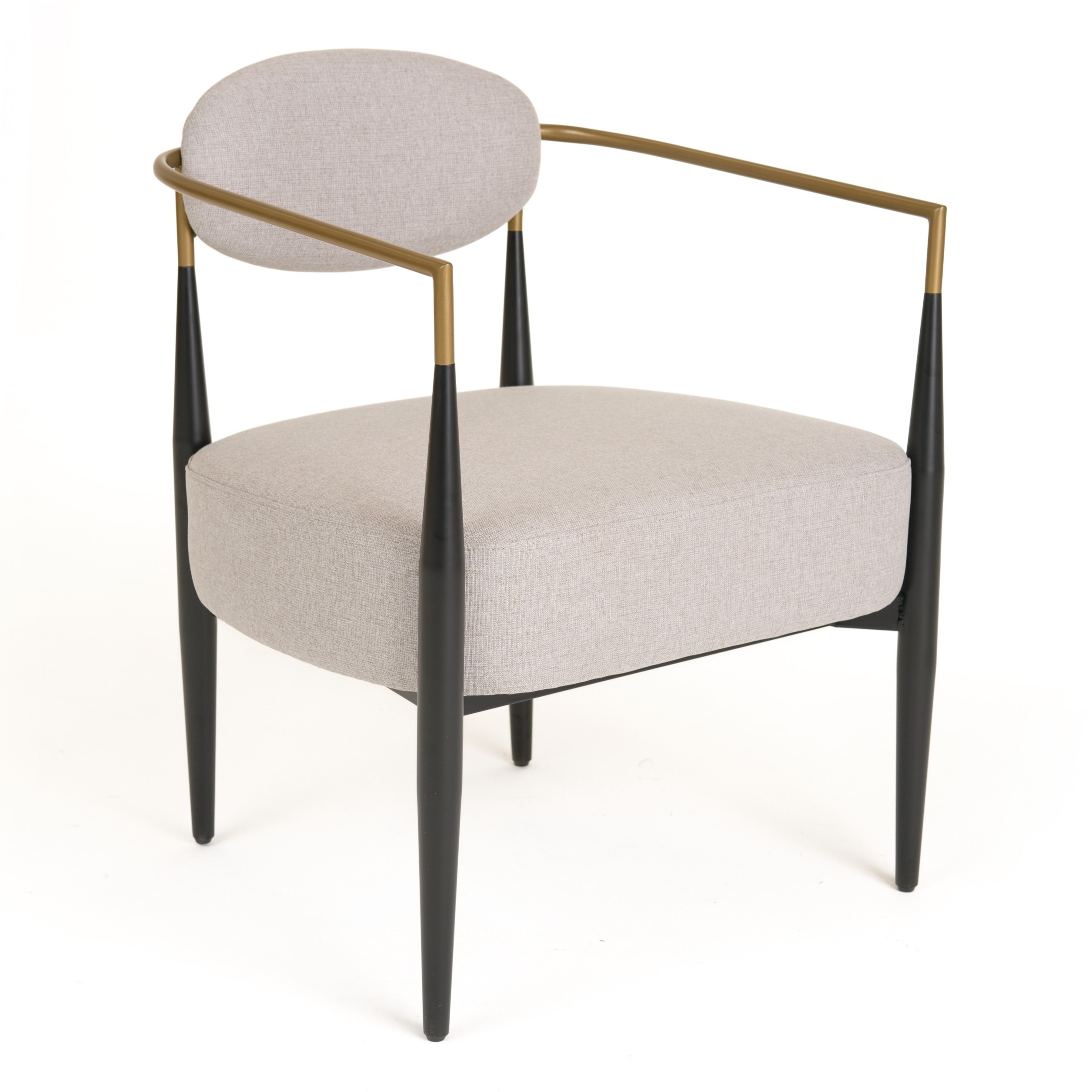 LA Furniture Liberty Modern Beige Fabric + Black & Gold Accent Chair VGDW-L-C500-BGE Contemporary Style by Vig Furnitrue Number 81865 Catch Home Goods