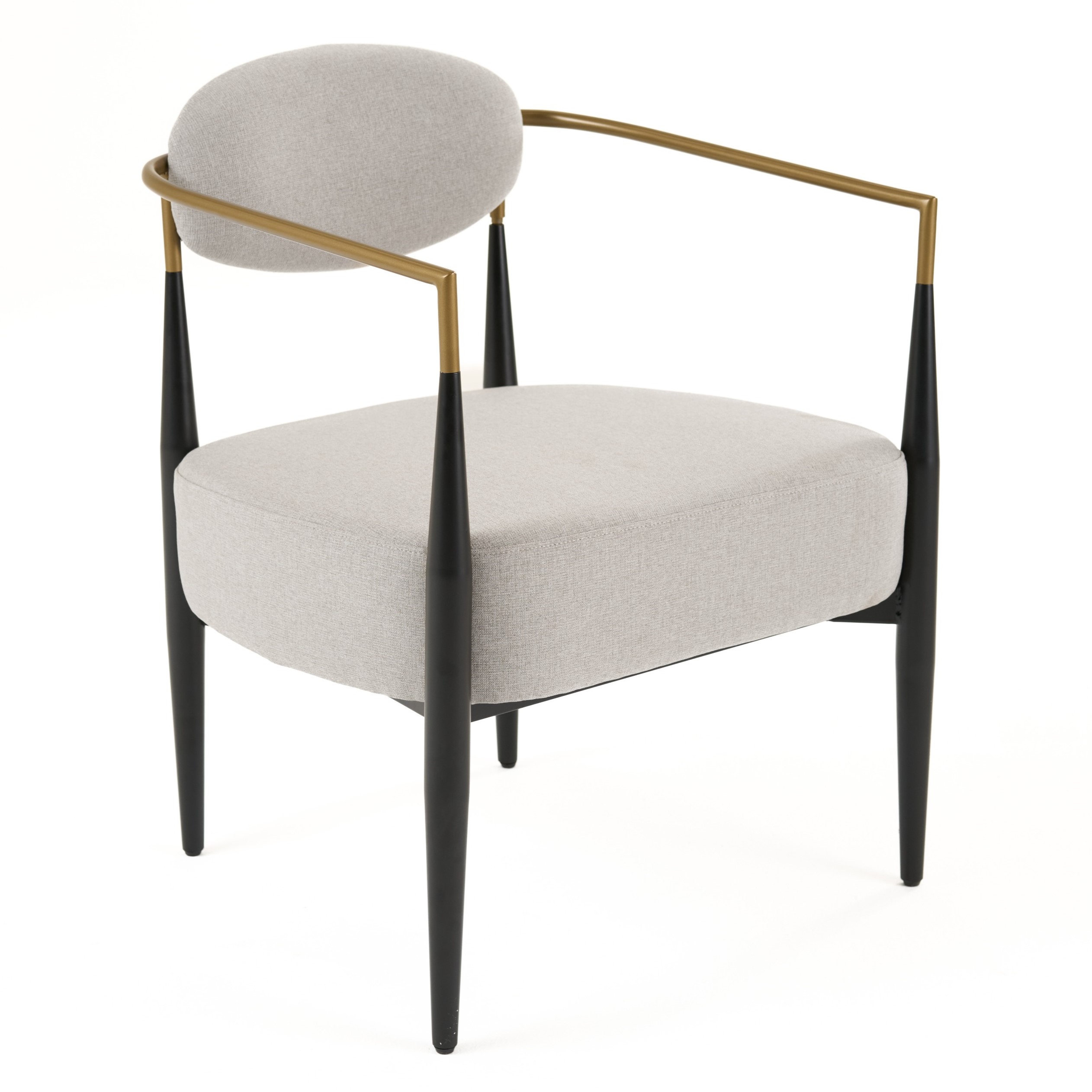 LA Furniture Liberty Modern Light Grey Fabric + Black & Gold Accent Chair VGDW-L-C500-009 Contemporary Style by Vig Furnitrue Number 81866 Catch Home Goods
