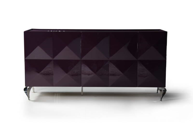 LA Furniture Versus Eva Purple Lacquer 3-Door Buffet VGDVLS504A Contemporary Style by Vig Furnitrue Number 12165 Catch Home Goods