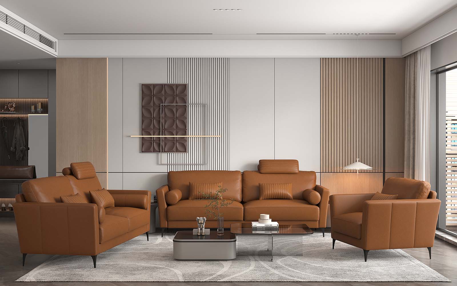 Acme Tussio Loveseat with 5 Pillows Model LV00944