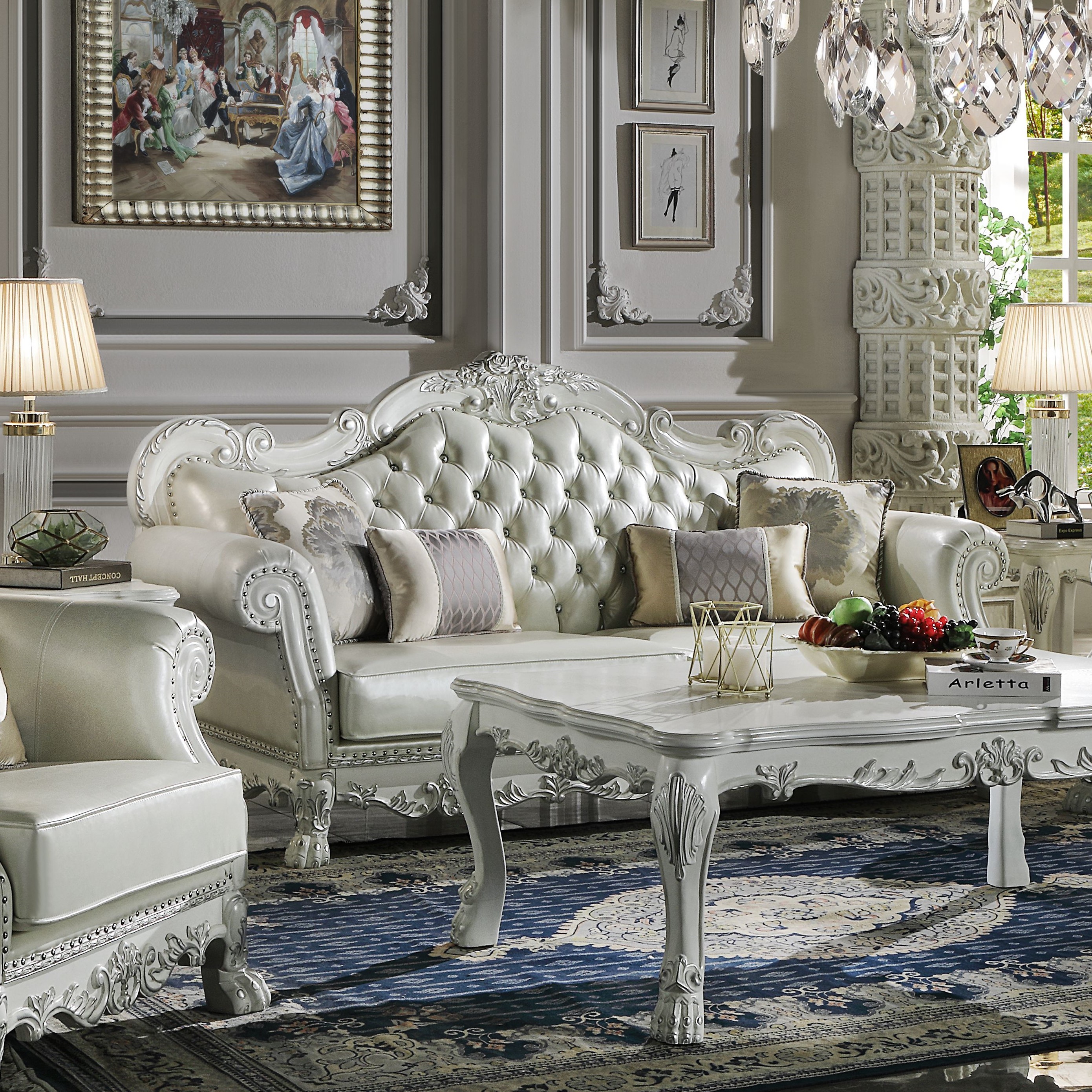 Acme Dresden Sofa with 4 Pillows Model LV01688