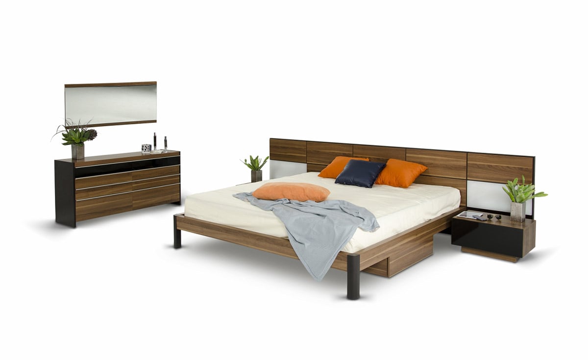 LA Furniture Queen Rondo Modern Platform Bed with Nightstands Storage And Lights VGWCRONDO-Q Contemporary Style by Vig Furnitrue Number 11720 Catch Home Goods