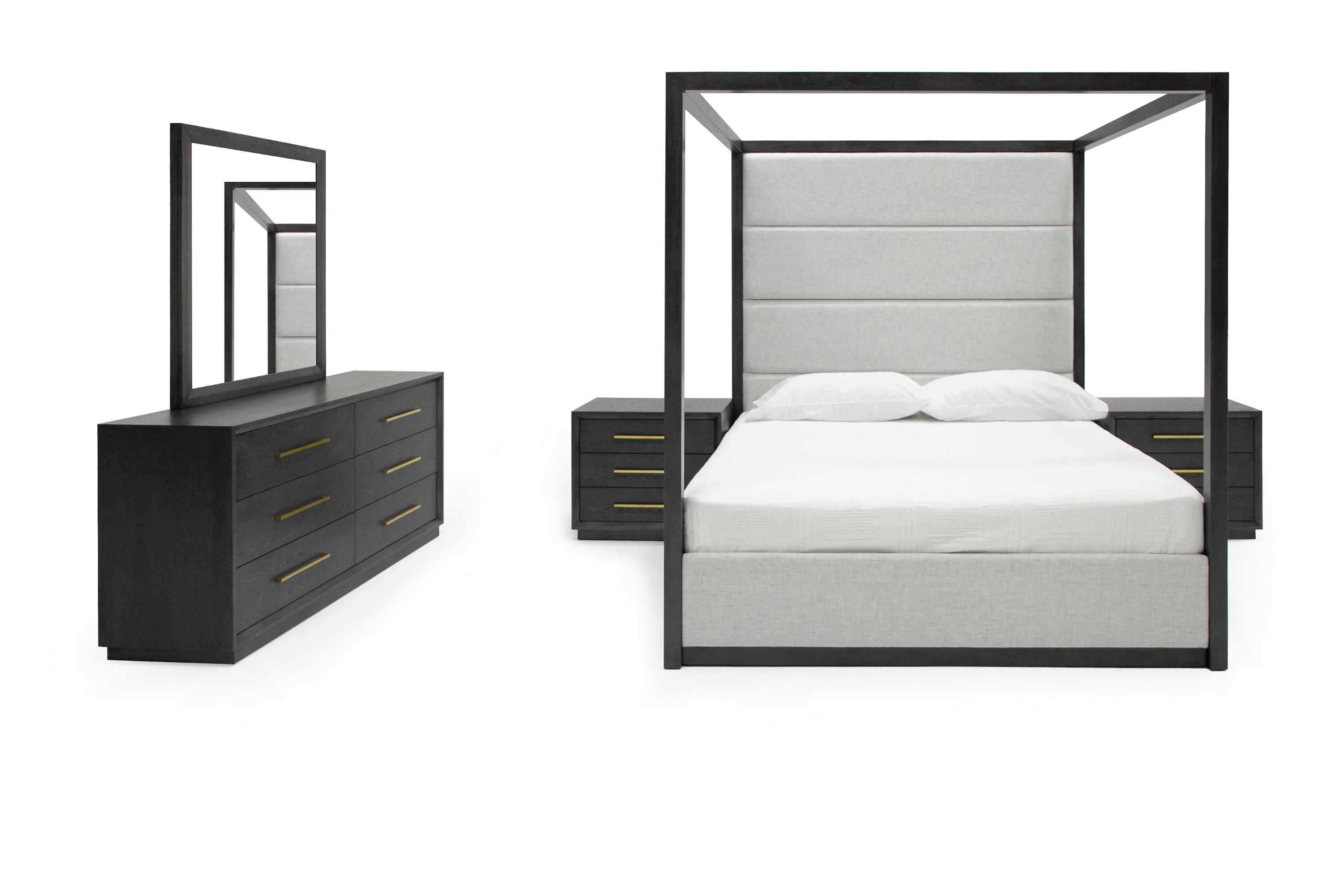 LA Furniture Manhattan- Contemporary Canopy Grey Bedroom Set-queen VGMA-BR-127-SET-Q Contemporary Style by Vig Furnitrue Number 81408 Catch Home Goods