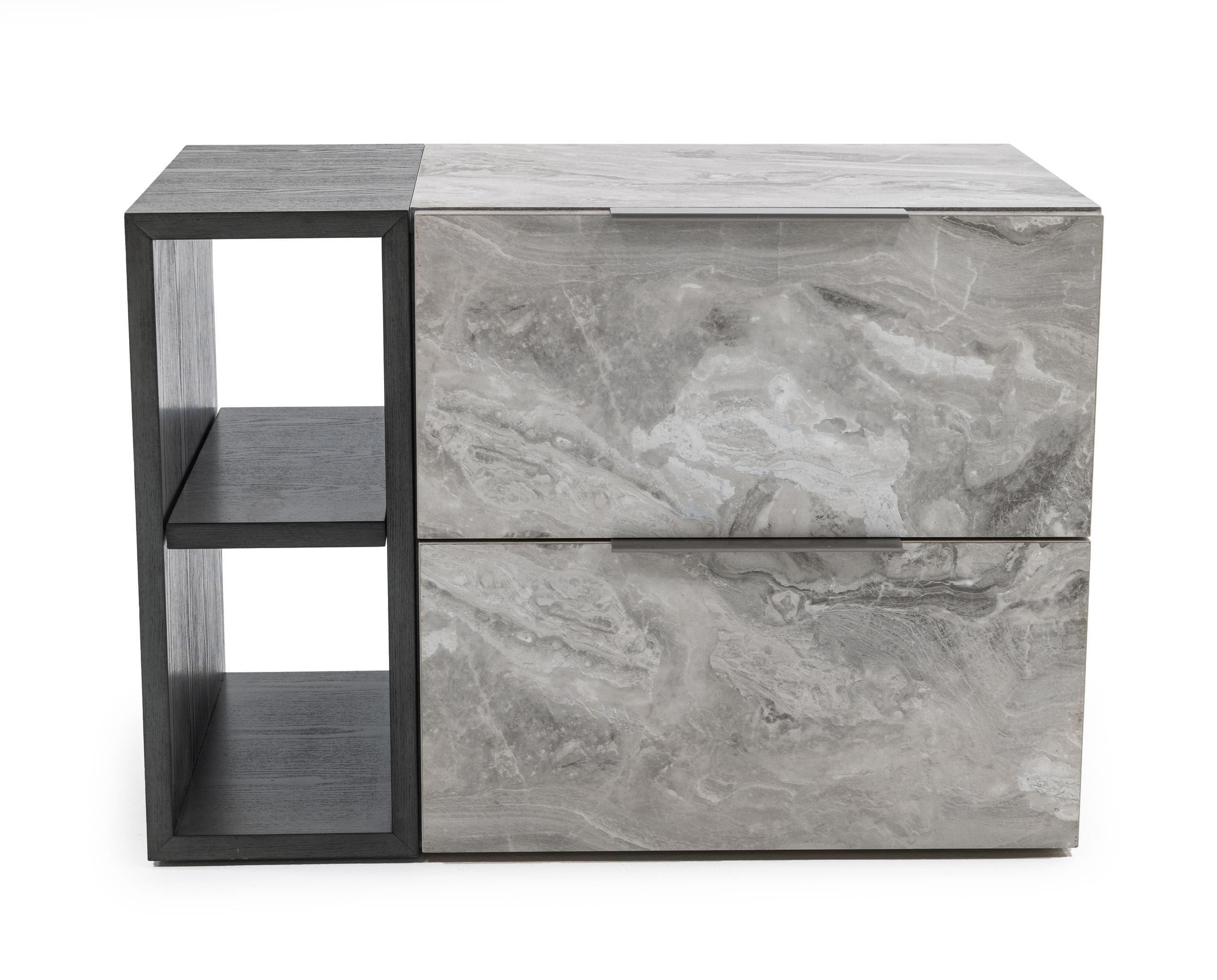 LA Furniture Maranello Modern Grey Wash & Faux Marble Nightstand VGMAMQT-S25-BR-121-GRY-NS Contemporary Style by Vig Furnitrue Number 78671 Catch Home Goods