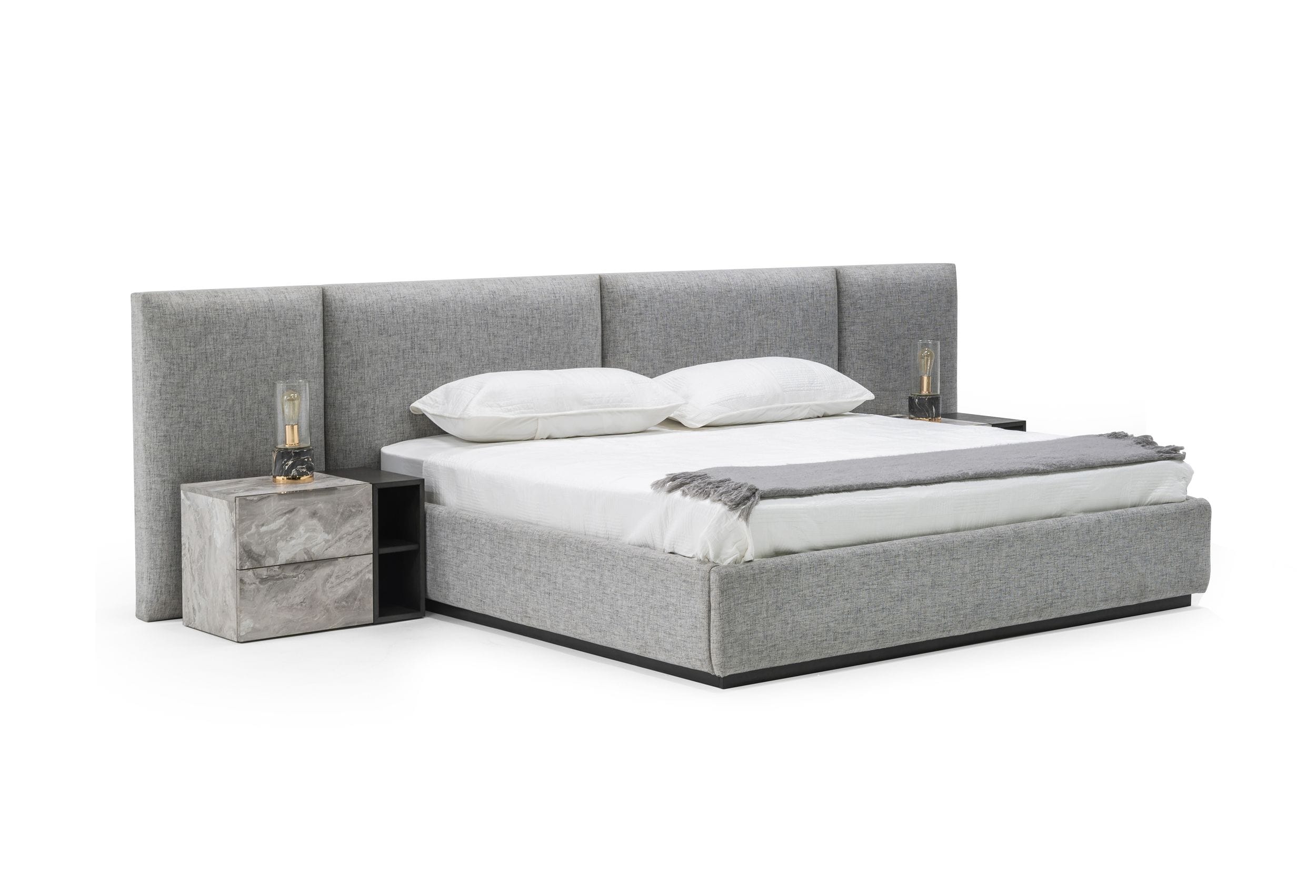 LA Furniture Maranello Eastern King Modern Grey Bed VGMAMQT-S25-BR-121-GRY-BED-EK Contemporary Style by Vig Furnitrue Number 78670 Catch Home Goods