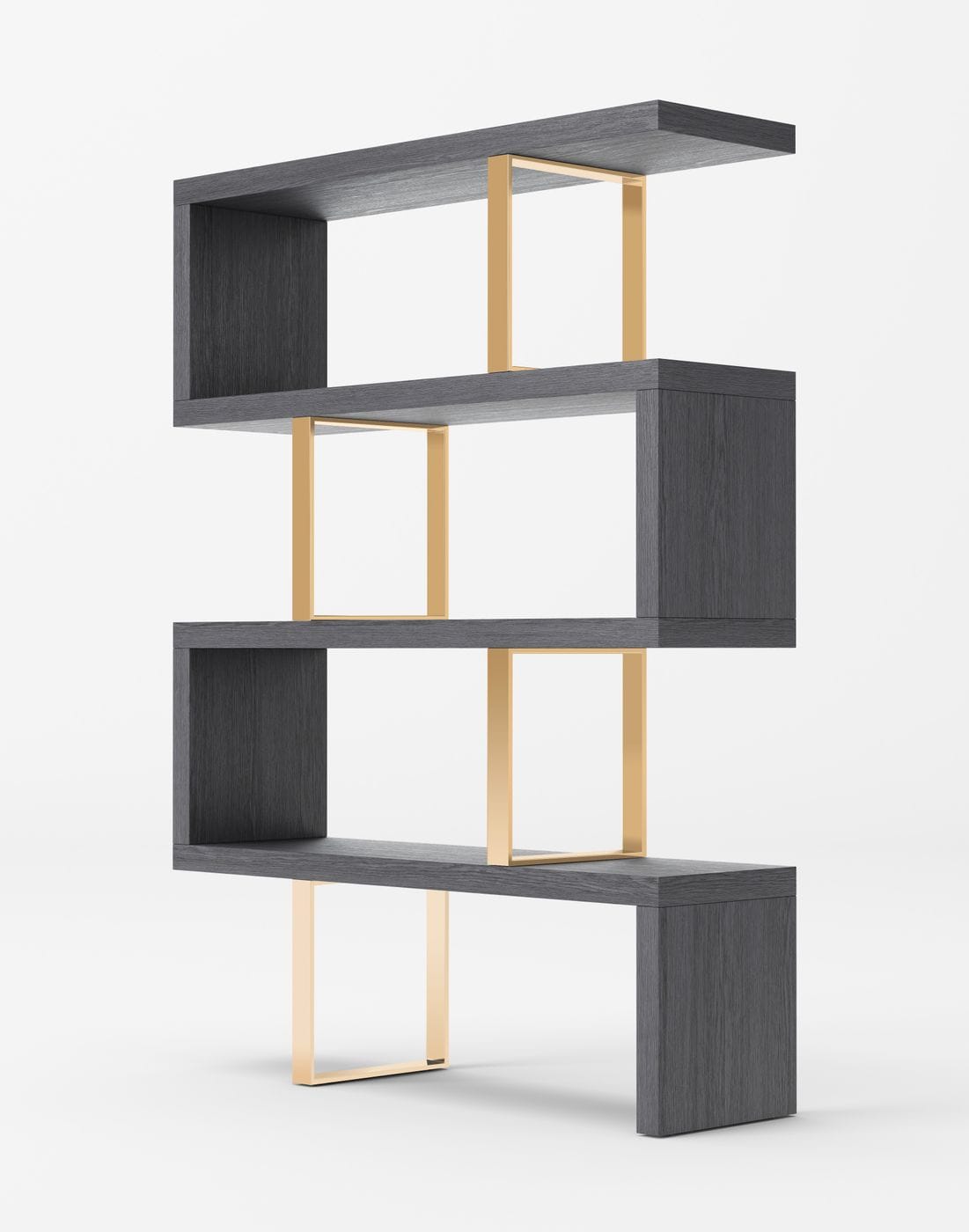 LA Furniture Maze Elm Grey & Gold Bookcase VGBBMT1303-GLD-BOOK Contemporary Style by Vig Furnitrue Number 79026 Catch Home Goods