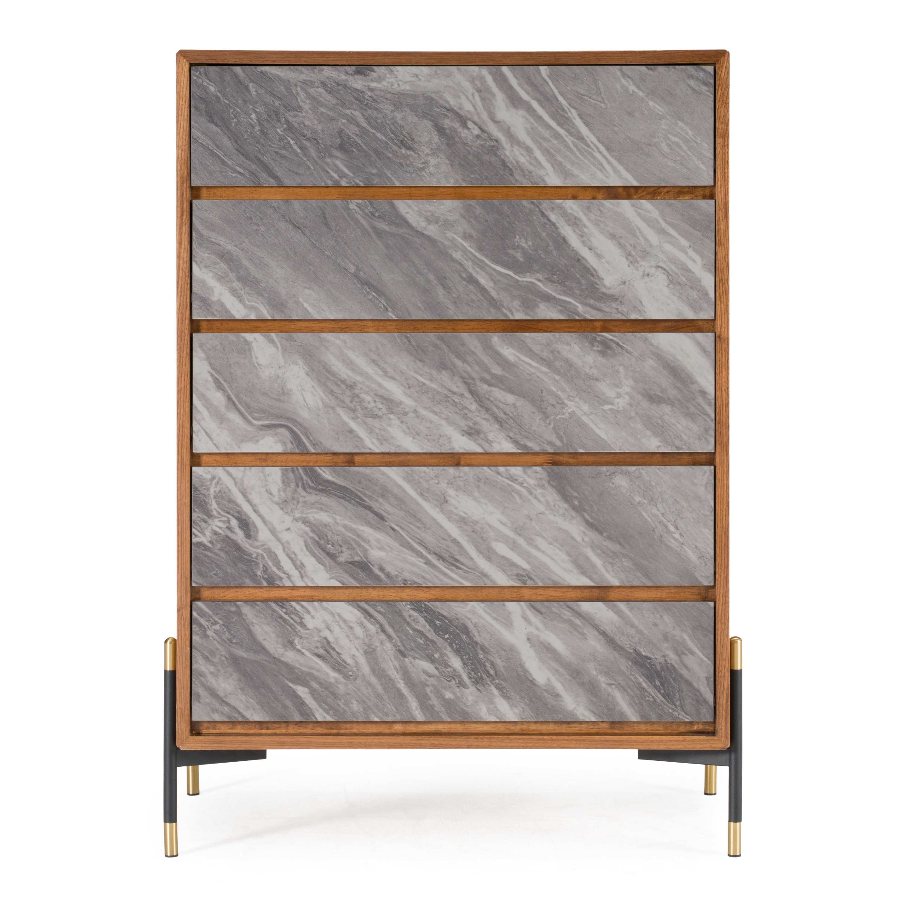 LA Furniture Metcalf Mid-Century Walnut & Grey Chest VGMAQT-S831-BR-120-WAL-CHEST Contemporary Style by Vig Furnitrue Number 78677 Catch Home Goods