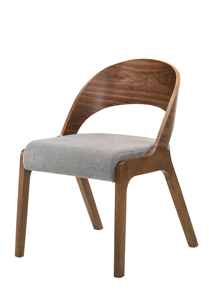 LA Furniture Runyon Modern Walnut & Grey Fabric Dining Chair (Set of 2) VGMAMI-836-GRY Contemporary Style by Vig Furnitrue Number 75428Z Catch Home Goods