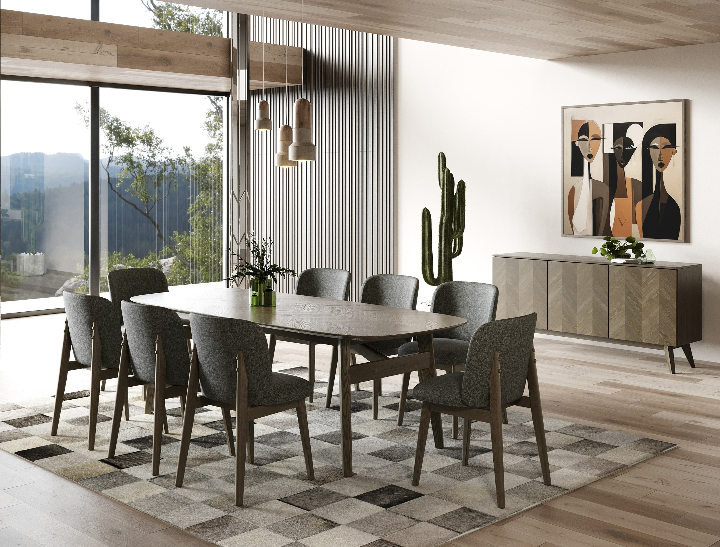 LA Furniture Costello Mid-Century Modern Wenge Dining Set VGMA-MIT-3202-SET Contemporary Style by Vig Furnitrue Number 82627 Catch Home Goods