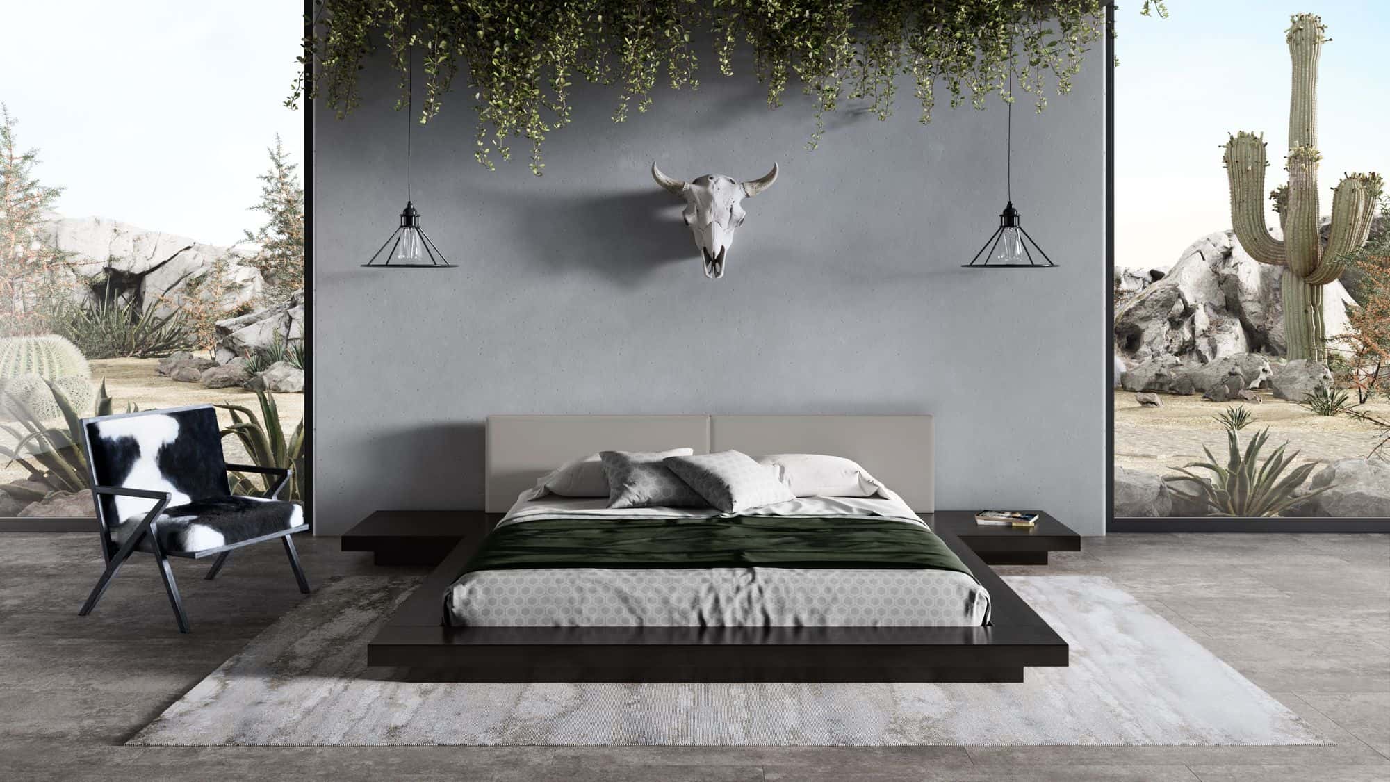 LA Furniture Tokyo Eastern King Contemporary Black and Grey Platform Bed VGMABR-90-BLK-GRAY-EK Contemporary Style by Vig Furnitrue Number 76819|76819A Catch Home Goods