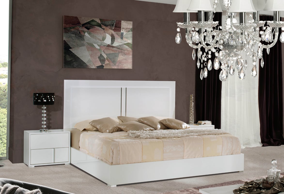 LA Furniture Eastern King Nicla Italian Modern White Bed VGACNICLA-BED-EK Contemporary Style by Vig Furnitrue Number 73076A Catch Home Goods