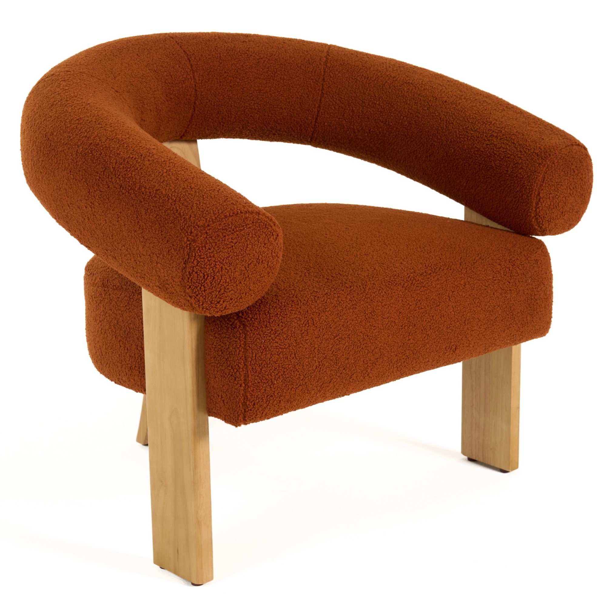 LA Furniture Nocona Modern Rust Fabric + Wood Accent Chair VGHM-ST298-RUST Contemporary Style by Vig Furnitrue Number 81911 Catch Home Goods