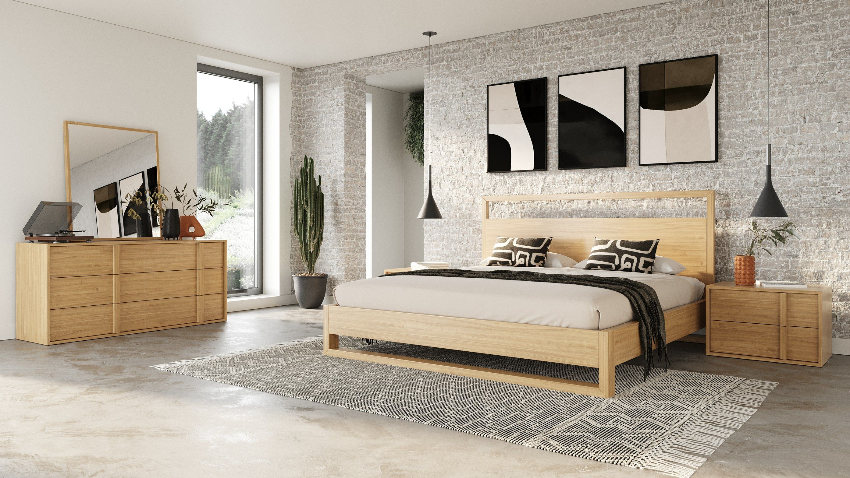 LA Furniture California King Berlin Modern Natural Oak Bedroom Set VGMA-BR-92-SET-NAT-CK Contemporary Style by Vig Furnitrue Number 83111 Catch Home Goods