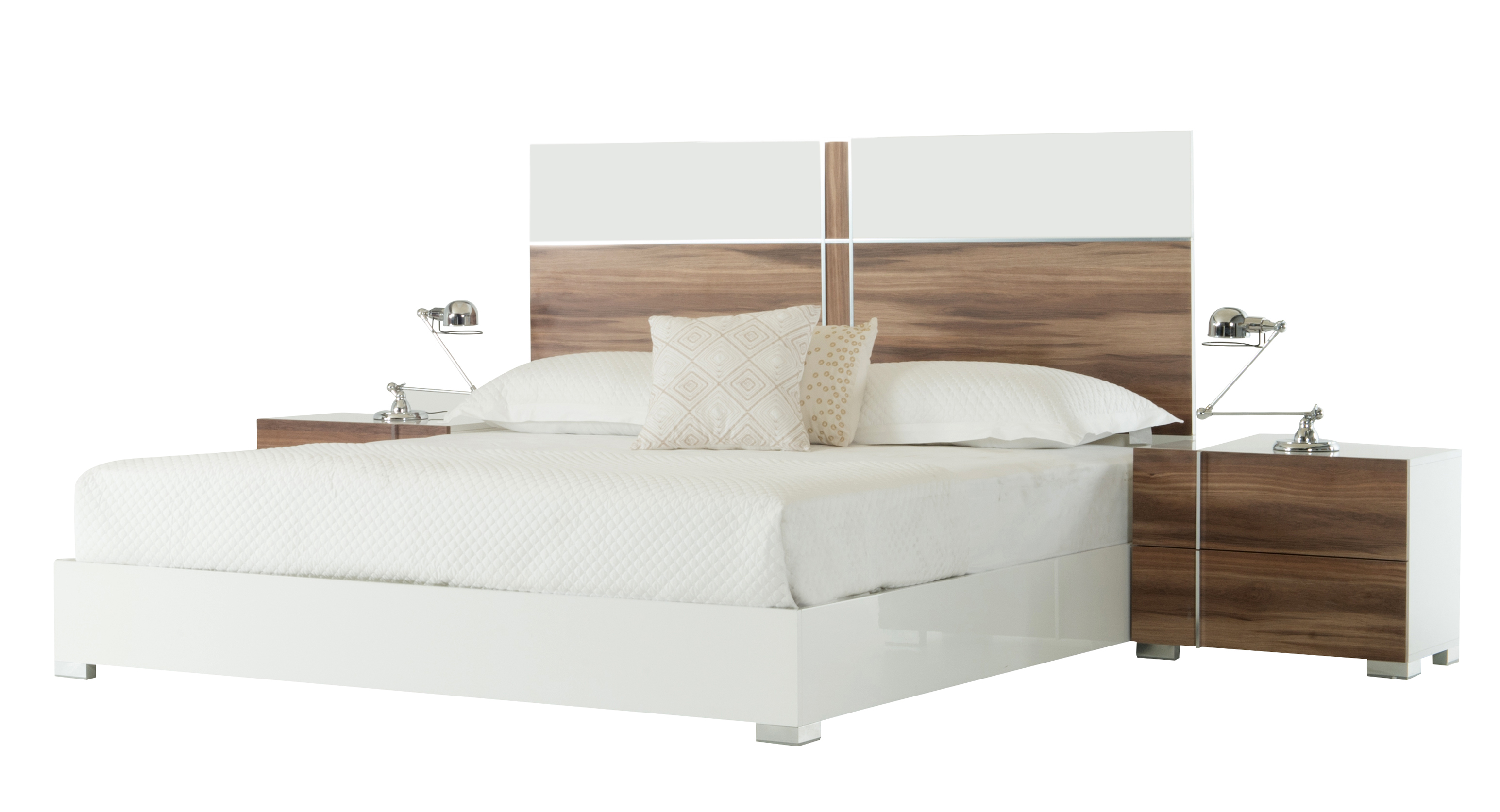 LA Furniture Eastern King Giovanna Italian Modern White and Cherry EK Bed VGACGIOVANNA-BED-EK Contemporary Style by Vig Furnitrue Number 71963A Catch Home Goods